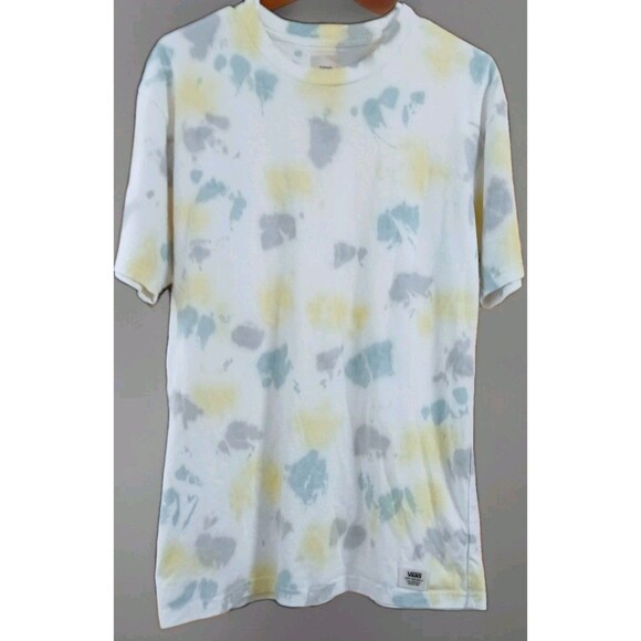 Vans Men’s Medium Tie-Dye T-Shirt Yellow Gray Grunge Skater Streetwear Y2K Surf - Picture 1 of 5
